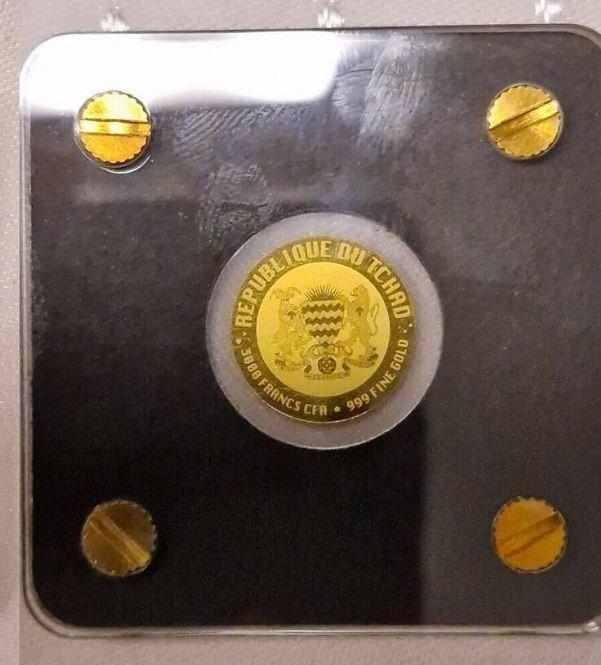 Tsjaad. 3000 Francs 2019 Mondlandung Feingold, 1/500 Oz, Postzegels en Munten, Munten | Europa | Niet-Euromunten