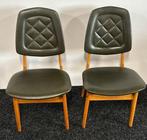 Stoel - Twee stoelen - Hout, Leder, Antiek en Kunst