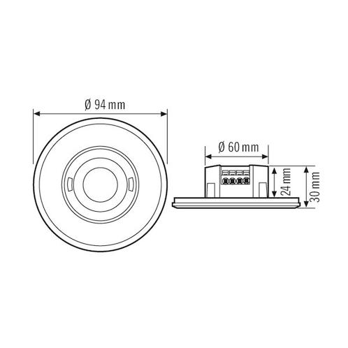 ESYLUX Interrupteur à Mouvement Plat (complet) - EP10427886, Doe-het-zelf en Bouw, Bouwverlichting, Verzenden