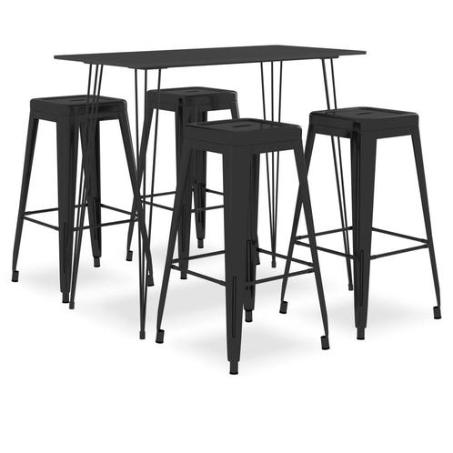 vidaXL 5-delige Barset zwart, Huis en Inrichting, Complete eetkamers, Nieuw, Verzenden
