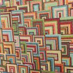 Tissu Gobelin Géométrique Multicolore – Design Labyrinthe