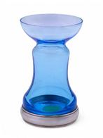 Vase - Argent 800 - Verre bleu avec argent 800., Antiek en Kunst