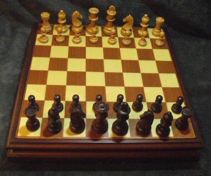 Schaakspel - Hout, Antiquités & Art, Curiosités & Brocante