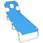 vidaXL Ligbed inklapbaar met hoofdkussen staal, Tuin en Terras, Verzenden, Nieuw