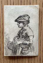 Rembrandt Van Rijn (1606-1669) - A Girl with a Basket, Antiek en Kunst