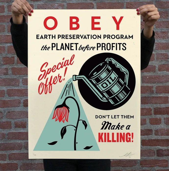 Shepard Fairey (OBEY) (1970) - Earth Preservation, Antiek en Kunst, Kunst | Designobjecten