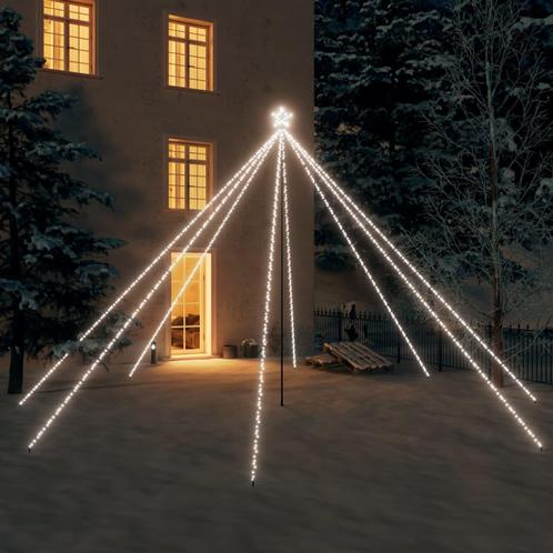 vidaXL LED-kerstboom binnen buiten 800 LEDs koud wit 5 m, Diversen, Kerst, Nieuw, Verzenden