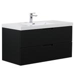 Badkamermeubel Set Thermis 100cm Zwart Badmeubel, Huis en Inrichting, Badkamer | Badkamermeubels, Verzenden, Nieuw