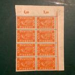 Duitse Rijk 1919 - 10 Pf posthoorn in B nuance in blok van 8, Postzegels en Munten, Postzegels | Europa | Duitsland, Gestempeld