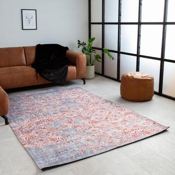 Dylan Tapis Floral Gris Rouge 160X230cm | PRIX BAS