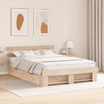vidaXL Bedframe met hoofdeinde Bruin 160 x 200 cm Massief, Verzenden, Nieuw