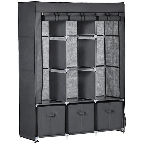 TRUUSK Stoffen Kast Van Fleece, Vouwkast, Incl. 3 Laden, 125, Huis en Inrichting, Kasten | Overige, Verzenden
