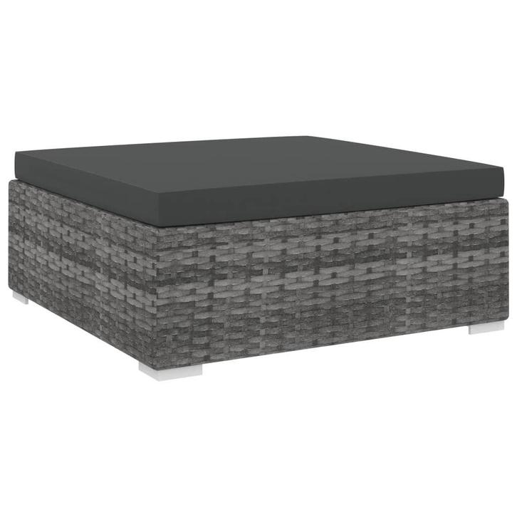 Grijze Voetensteun - Rattan Look - Retour Deal Tuinmeubelen, Tuin en Terras, Tuinsets en Loungesets, Hocker, Nieuw, Rotan, Loungeset