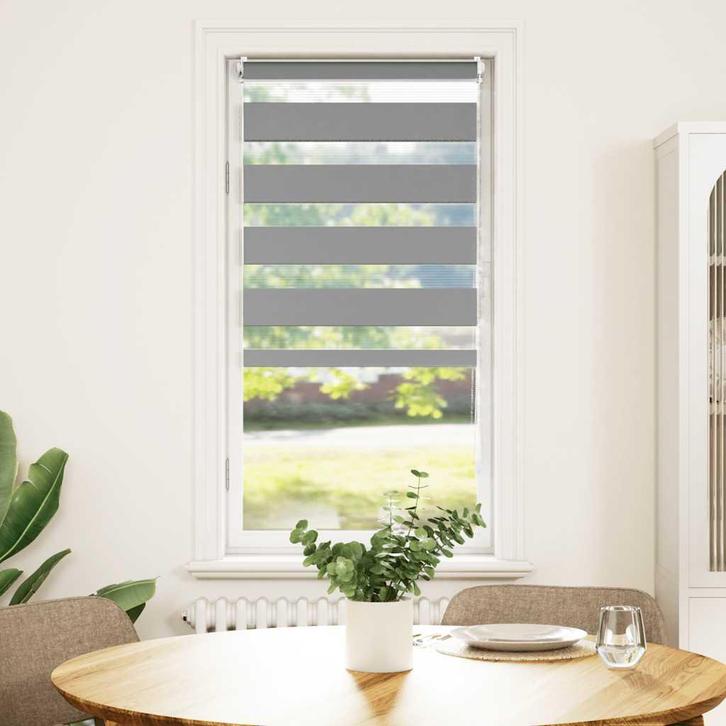 vidaXL Duo Rolgordijn 80x150cm Grijs, Huis en Inrichting, Stoffering | Gordijnen en Lamellen, Nieuw, Verzenden