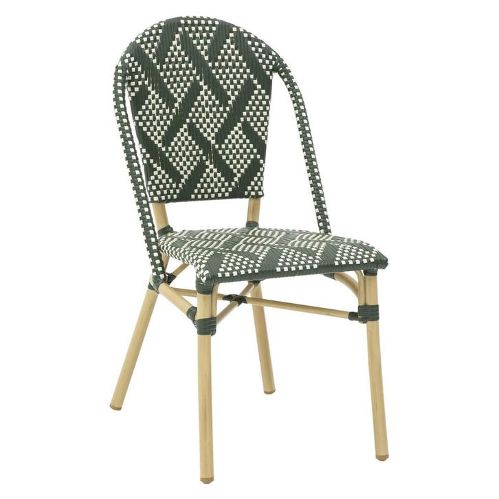 Stoel | MONICA | Aluminium Rotan/Aluminium | Green |, Zakelijke goederen, Horeca | Keukenapparatuur, Nieuw in verpakking, Verzenden