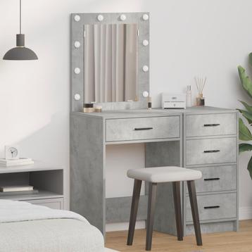 vidaXL Make-up Tafel met LED Verlichting in Betonnen Grijs, beschikbaar voor biedingen