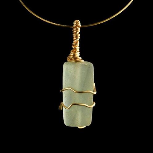 Oud-Romeins Hanger met met draad omwikkelde Romeinse, Antiek en Kunst, Antiek | Overige Antiek