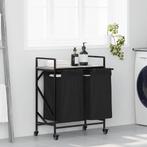 vidaXL Wasmand 2 vakken met planken grijs sonoma eiken, Verzenden, Nieuw