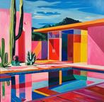 Alexy Berthelot - Palm spring  house pool 21, Antiek en Kunst, Kunst | Schilderijen | Modern