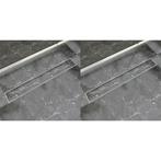 vidaXL Doucheafvoer 2 st rechthoekig 830x140 mm roestvrij, Doe-het-zelf en Bouw, Verzenden, Nieuw