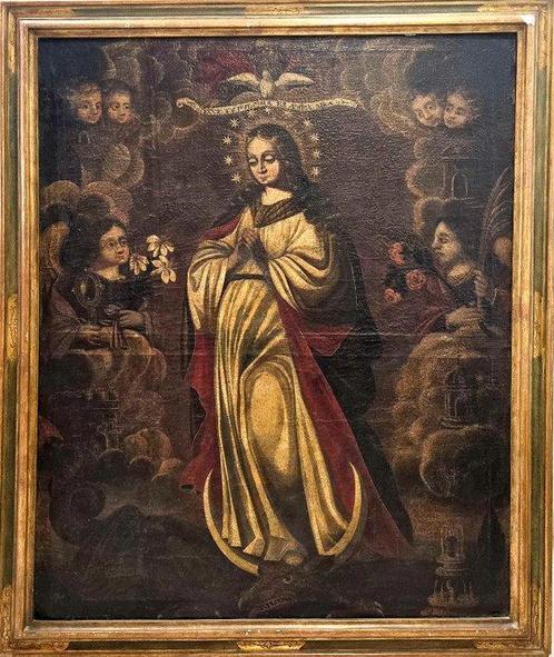 Escuela colonial (XVII) - NO RESERVE - Inmaculada Concepción, Antiek en Kunst, Kunst | Schilderijen | Klassiek