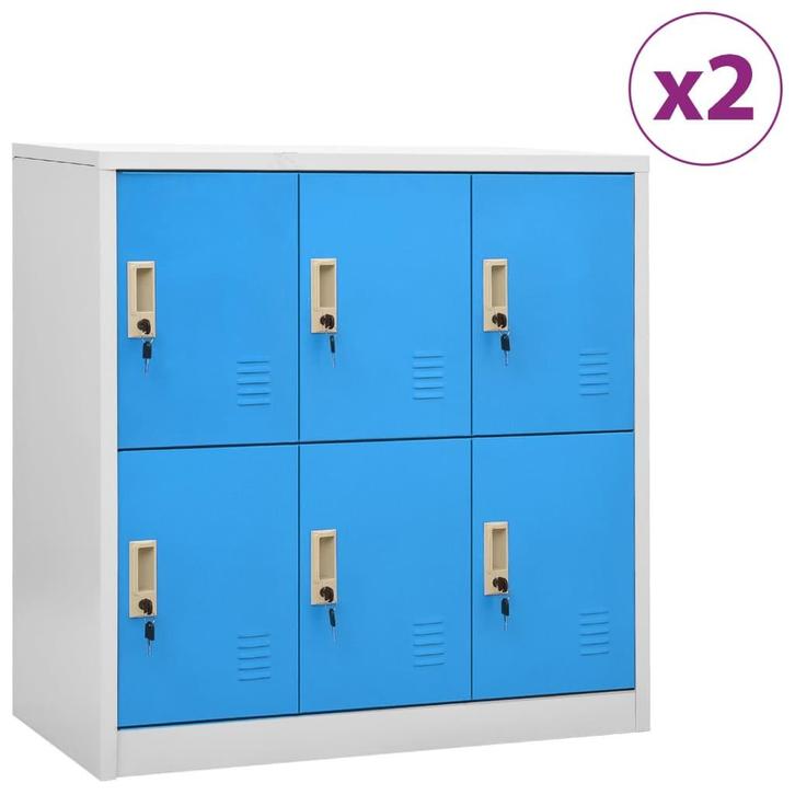 vidaXL Lockerkasten 2 st 90x45x92,5 cm staal lichtgrijs en, Huis en Inrichting, Kasten | Overige, Nieuw, Verzenden