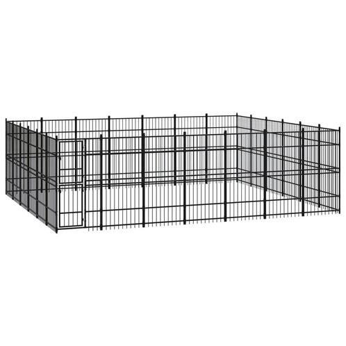 vidaXL Hondenkennel 38,71 m² staal, Dieren en Toebehoren, Hondenbenches, Nieuw, Verzenden