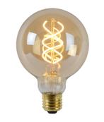 Lucide LED Lamp Globe 95 - Amber 2200K E27 5 Watt dimbaar, Huis en Inrichting, Verzenden, Nieuw, E27 (groot)