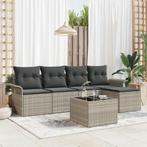 vidaXL Tuinbank Set met kussen met opslag 6 pcs Lichtgrijs, Tuin en Terras, Verzenden, Nieuw