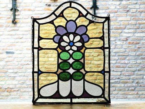 Glas-in-loodraam - Handvervaardigd - 1850-1900 - Raamhanger, Antiek en Kunst, Antiek | Glaswerk en Kristal
