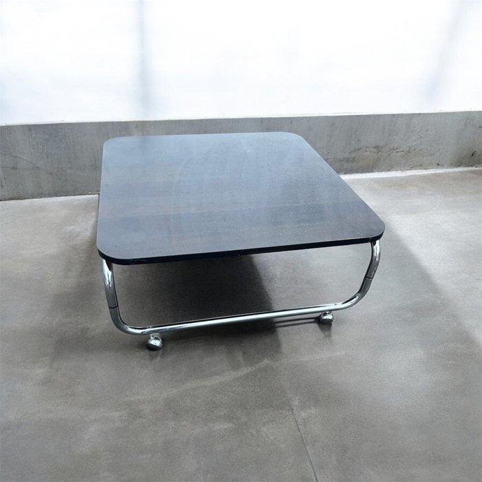 Salontafel - Chroom, Hout - Koffietafel – Tubular, Antiquités & Art, Art | Objets design