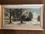 C. van Vlaardingen (XX) - Winterlandschap met boerderij en, Antiek en Kunst