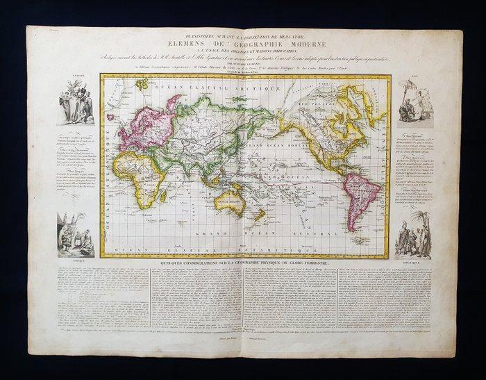 Mappamondo - Carte du monde / Planisphère terrestre / Globe;, Livres, Atlas & Cartes géographiques
