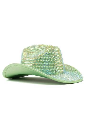 Cowboyhoed Groen Strass Steentjes Groene Cowgirl Western Hoe, Kleding | Dames, Ophalen of Verzenden, Nieuw