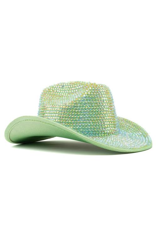 Cowboyhoed Groen Strass Steentjes Groene Cowgirl Western Hoe, Kleding | Dames, Carnavalskleding en Feestkleding, Nieuw, Ophalen of Verzenden