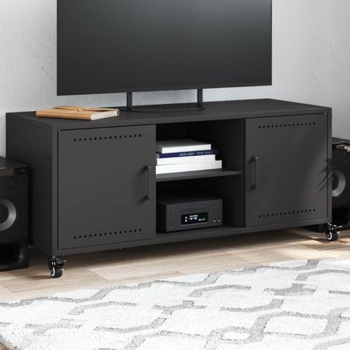 vidaXL Tv-meubel 100,5x39x43,5 cm staal zwart, Huis en Inrichting, Kasten |Televisiemeubels, Nieuw, Verzenden