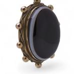 Broche Victorian 18kt goud bandagaat hanger