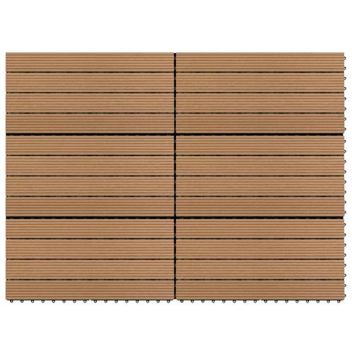 vidaXL Terrastegels 6 st 60x30 cm 1,08 m² HKC bruin, Doe-het-zelf en Bouw, Vloerdelen en Plavuizen, Nieuw, Verzenden