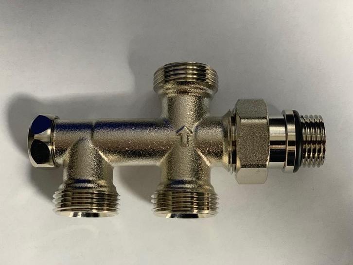 OPPIO - ZIJ ONDERBLOK 2-PIJPS RECHT 1/2 Radiator Aansluiting, Doe-het-zelf en Bouw, IJzerwaren en Bevestigingsmiddelen, Ophalen of Verzenden