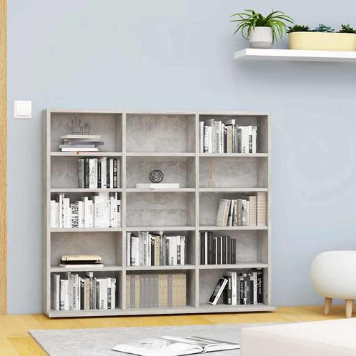 vidaXL Cd-kast 100x23x89,5 cm bewerkt hout betongrijs, Huis en Inrichting, Woonaccessoires | Cd- en Dvd-rekken, Nieuw, Verzenden