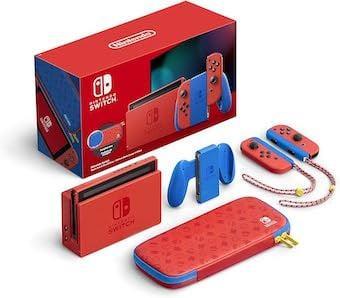Nintendo Switch Console Set Mario Red & Blue Edition V2 (..., Games en Spelcomputers, Spelcomputers | Nintendo Switch, Zo goed als nieuw