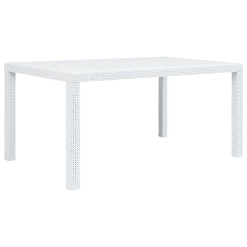 vidaXL Tuintafel 150x90x72 cm rattan-look kunststof wit, Tuin en Terras, Tuintafels, Nieuw, Verzenden