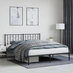 vidaXL Bedframe met hoofdbord metaal zwart 160x200 cm, Verzenden, Nieuw