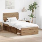 vidaXL Bedframe Ambachtelijk Eiken 100 x 200 cm Massief, Huis en Inrichting, Slaapkamer | Bedden, Verzenden, Nieuw