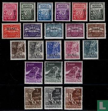 Indonesië - Riau - Opdrukken - 1954 beschikbaar voor biedingen