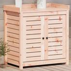 vidaXL Oppottafel met schappen 82,5x50x86,5 cm massief, Verzenden, Nieuw