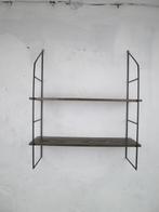Étagère murale - Bois, Acier - Étagère style mid-century des, Antiquités & Art