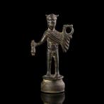 Romain antique Bronze Statuette votive de Mercure, Antiek en Kunst