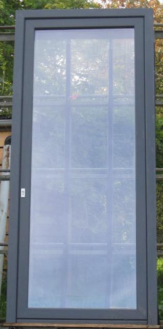 pvc buitendeur , voordeur , deur 107 x 243 wit / leigrijs, Doe-het-zelf en Bouw, Deuren en Vliegenramen, Nieuw, Glas, Kunststof