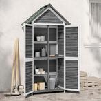 vidaXL Tuinschuur 89x52,5x175 cm massief grenenhout grijs, Tuin en Terras, Tuinhuizen, Verzenden, Nieuw